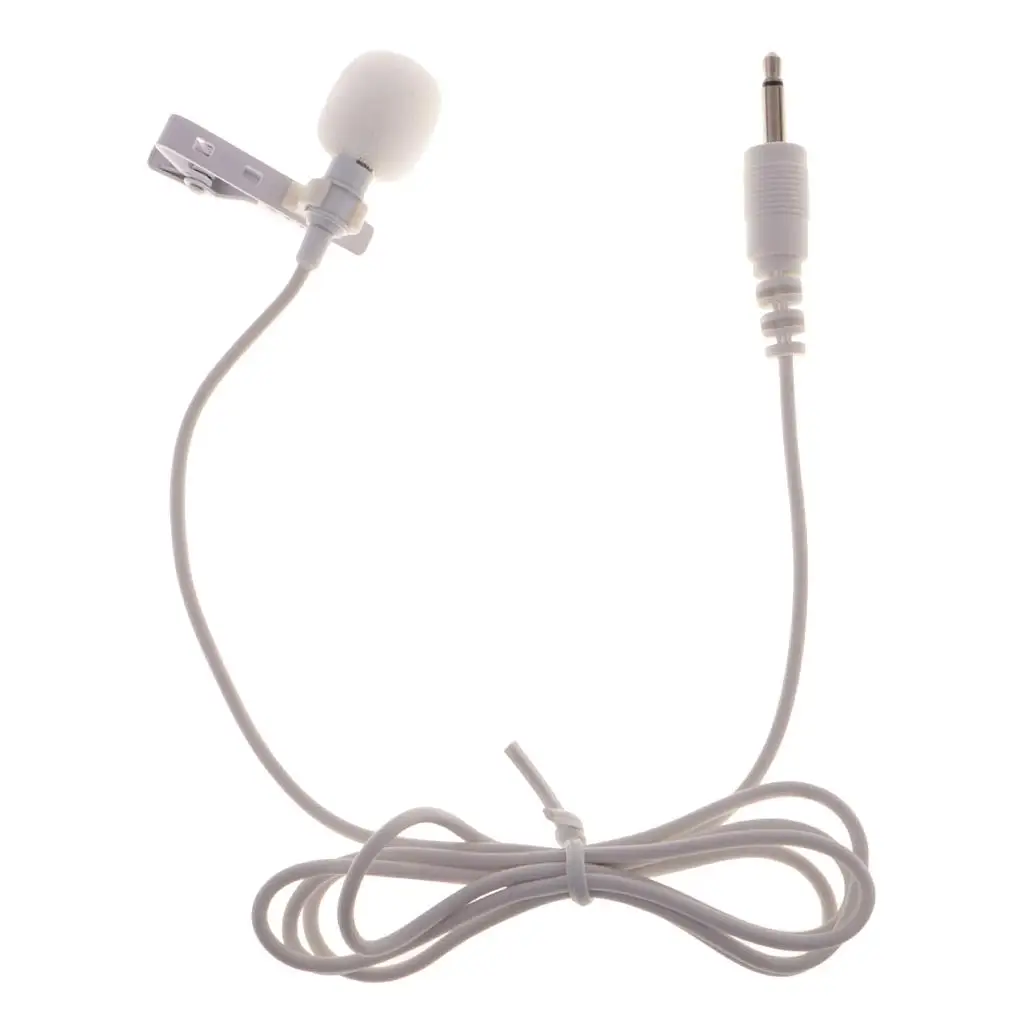 Mini 3.5mm Lapel Clip Microphone for Computer PC White