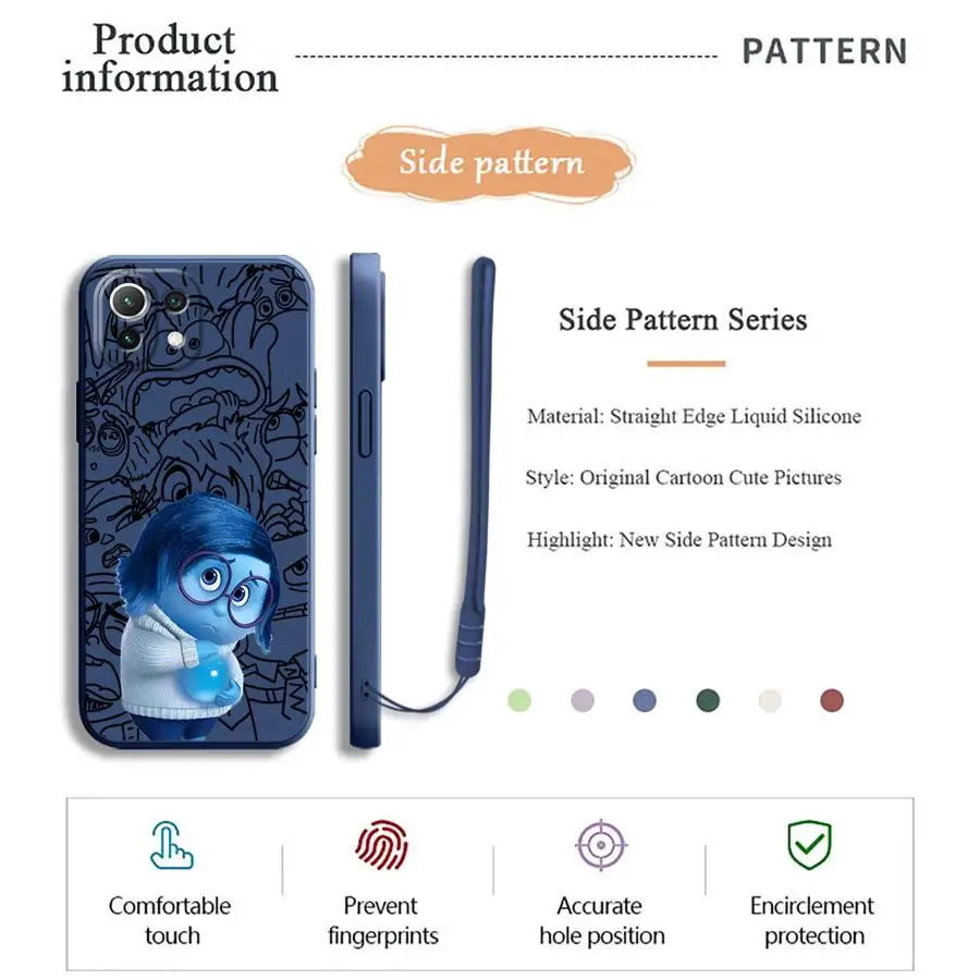 حافظة هاتف لهاتف Xiaomi Mi 13 11 12 Lite 10T 11T 12T Pro غطاء ناعم من Disney Inside Out