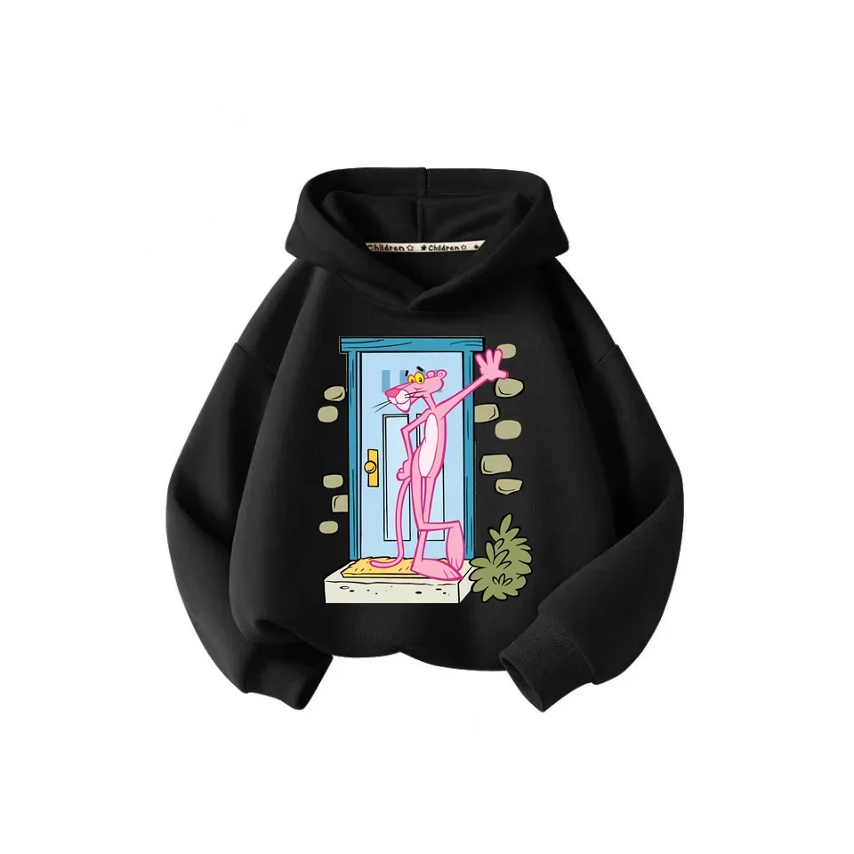 

Толстовка с мультяшным принтом розовой Пантеры Disney, детская одежда для девочек, толстовка с милым котом, детская одежда, топ на осень и зиму