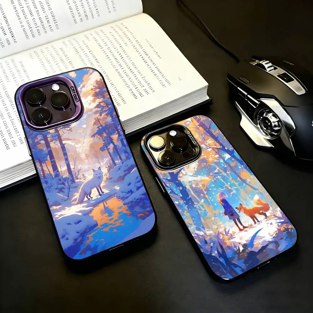 

A-Animal C-Cute F-Fox Phone Case For iPhone17,16,15,14,13,12,11 Plus,Pro Max Black Candy silver phone case