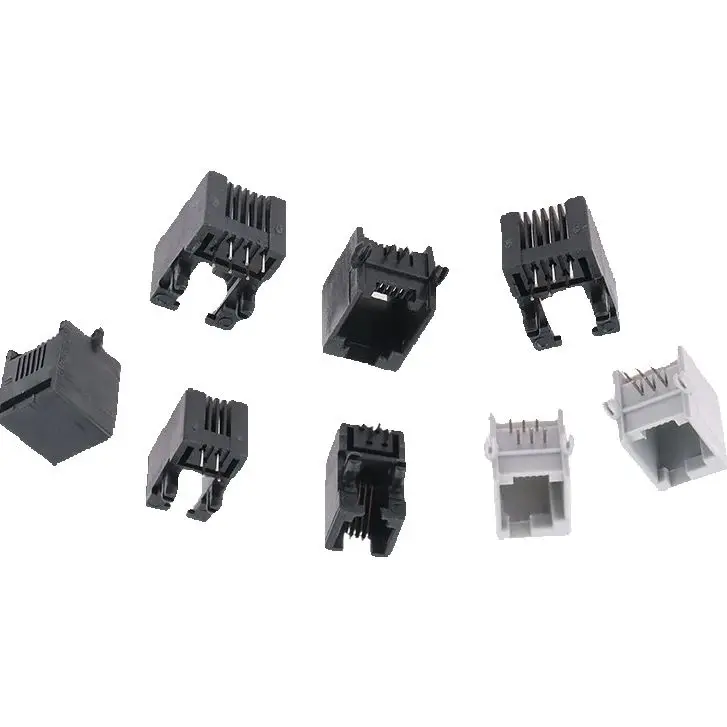 10-Pack RJ11 Female Phone Jacks (Curved Pin 95001): 4P4C, 6P6C, 6P4C Connectors for PCB Use