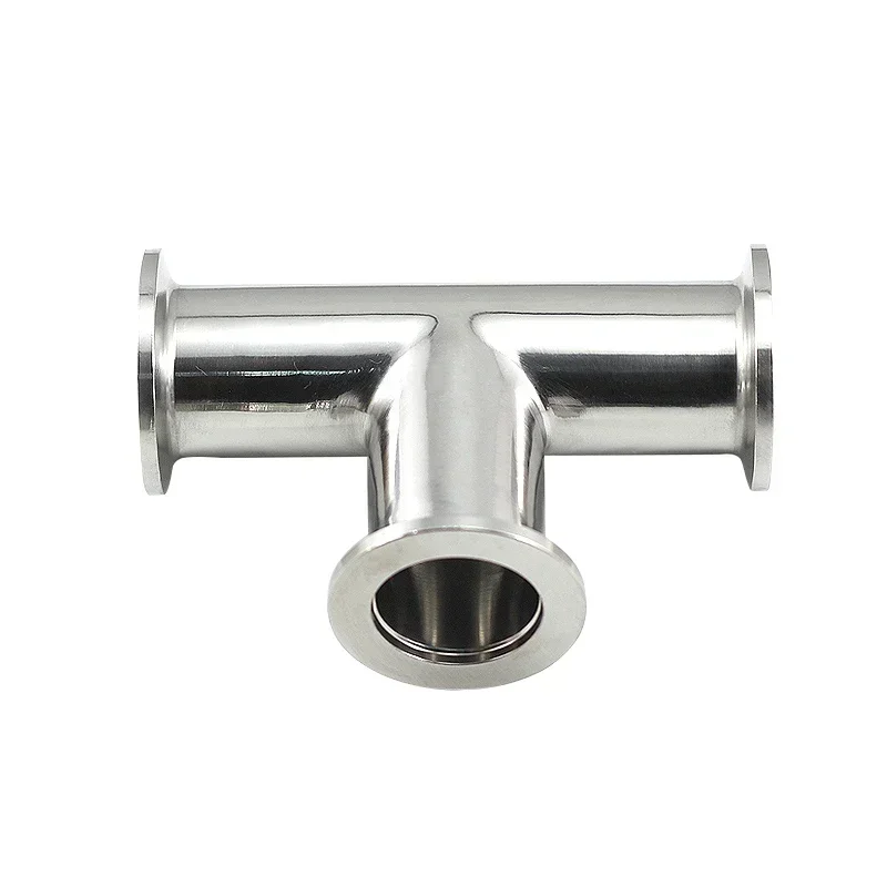 

304 Stainless Steel Vacuum Tee Quick Installation Clamp Type Chuck Joint Fixed T-shaped Pipe Fittings Kf16/25/40/50