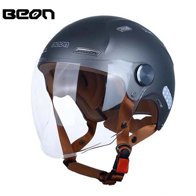 BEON Men's Electric Motorcycle Helmet Adjustable head circumference big visor Women's Motocross Accessories Moto Scooter helmets