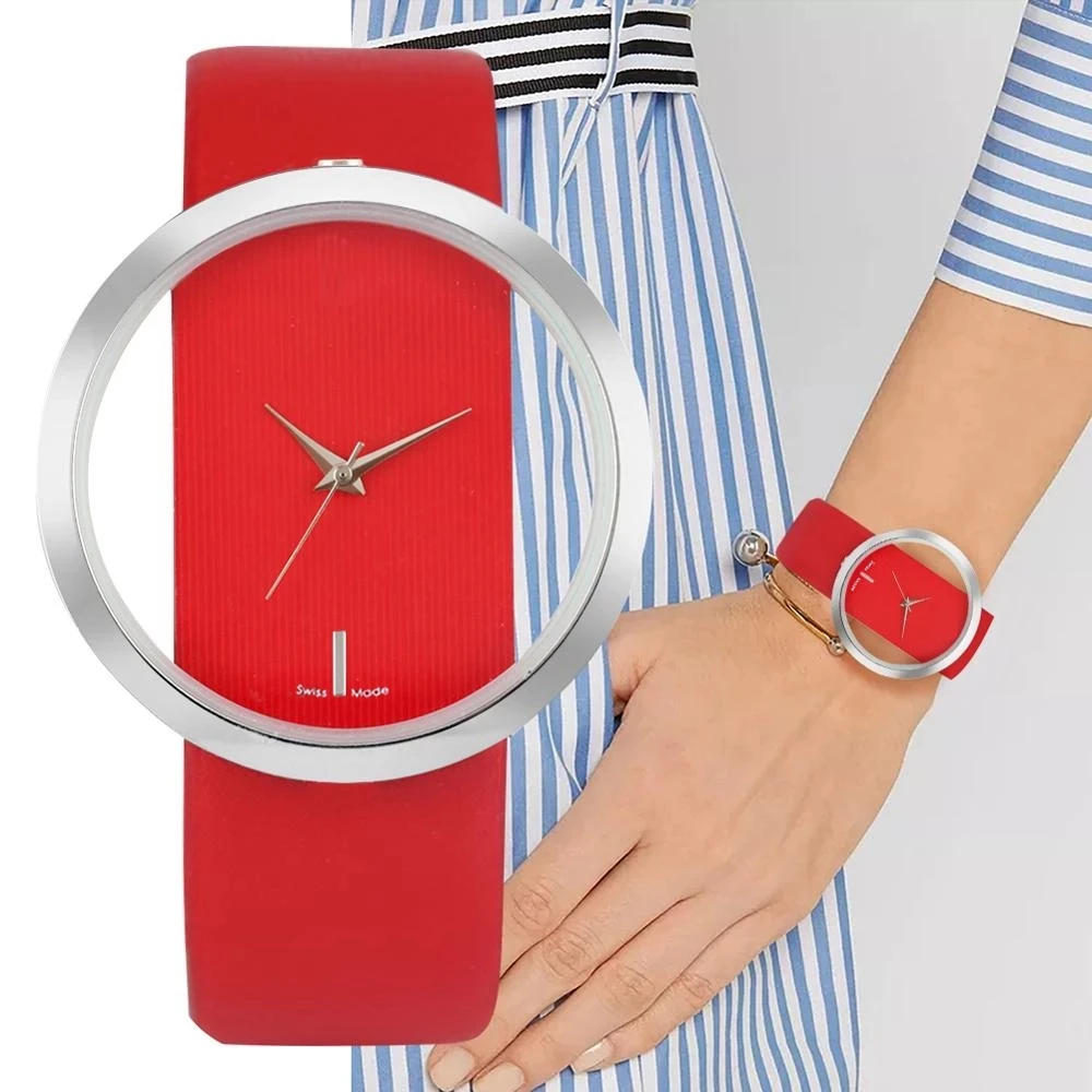 Nuove donne di moda orologi famoso orologio da polso da donna vuoto orologio da donna con cinturino in pelle trasparente orologio al quarzo Relogio Feminino Clock