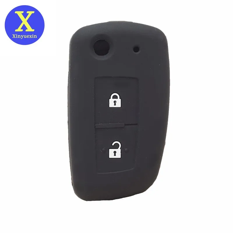 Xinyuexin Silicone Car Key Case Cover for NISSAN Qashqai 2016 X-trail Murano Maxima 2 Buttons Flip Remote Key Holder Bag Protect