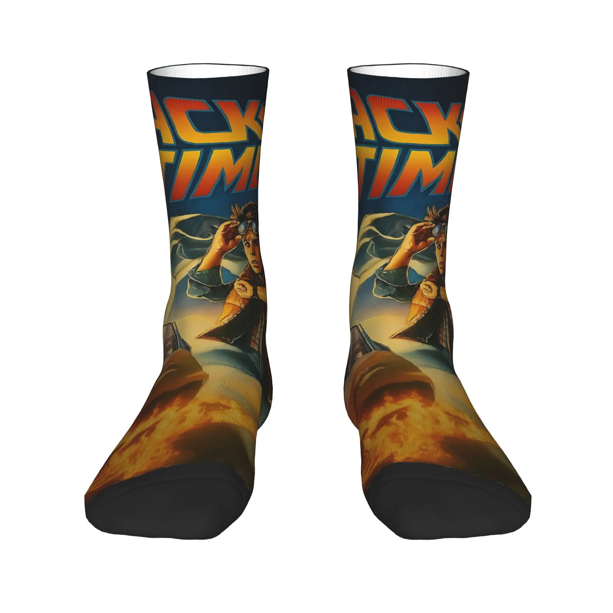Back To The Future Socks  Gothic Stockings Adults Men Quality Outdoor Sports Socks Spring Printed Anti Slip Socks