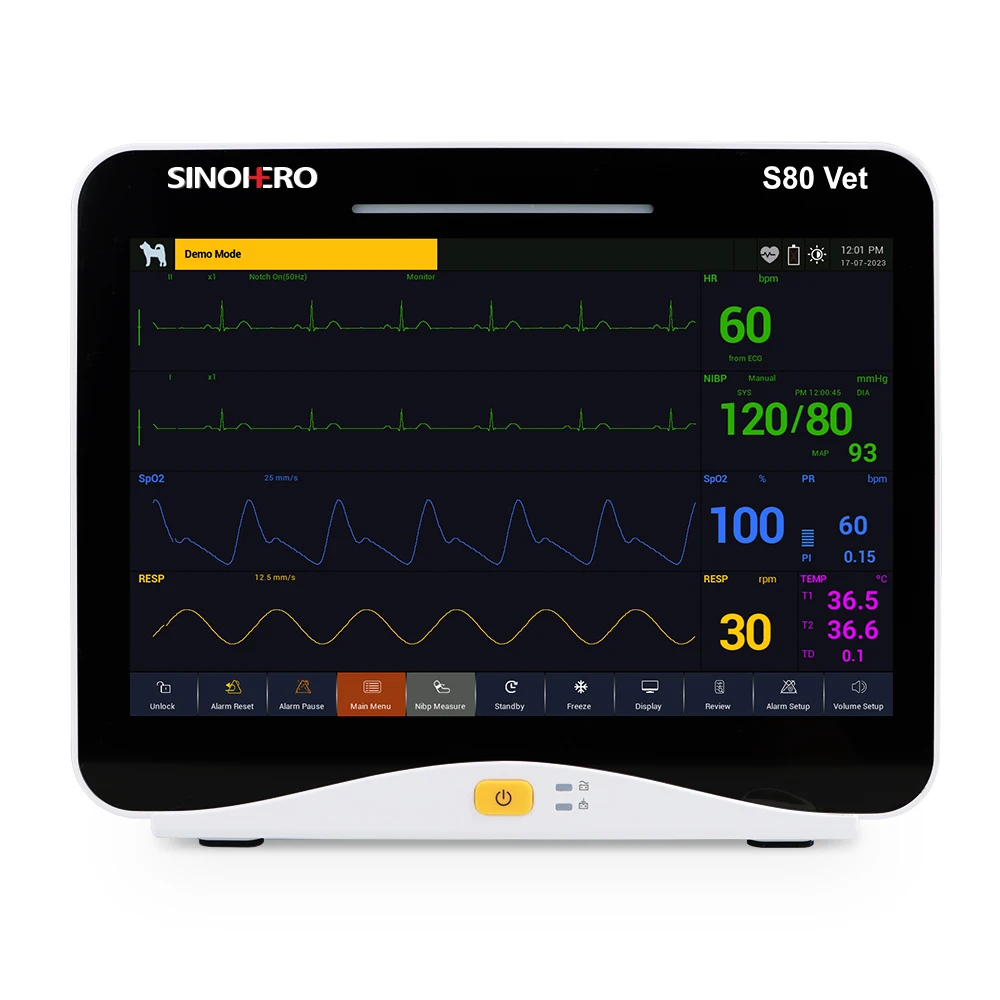 S80VET 10Inch Vet Patient Monitoring Devices Price Multi-parameter Vital Signs Monitor for Veterinary Animal Hospital