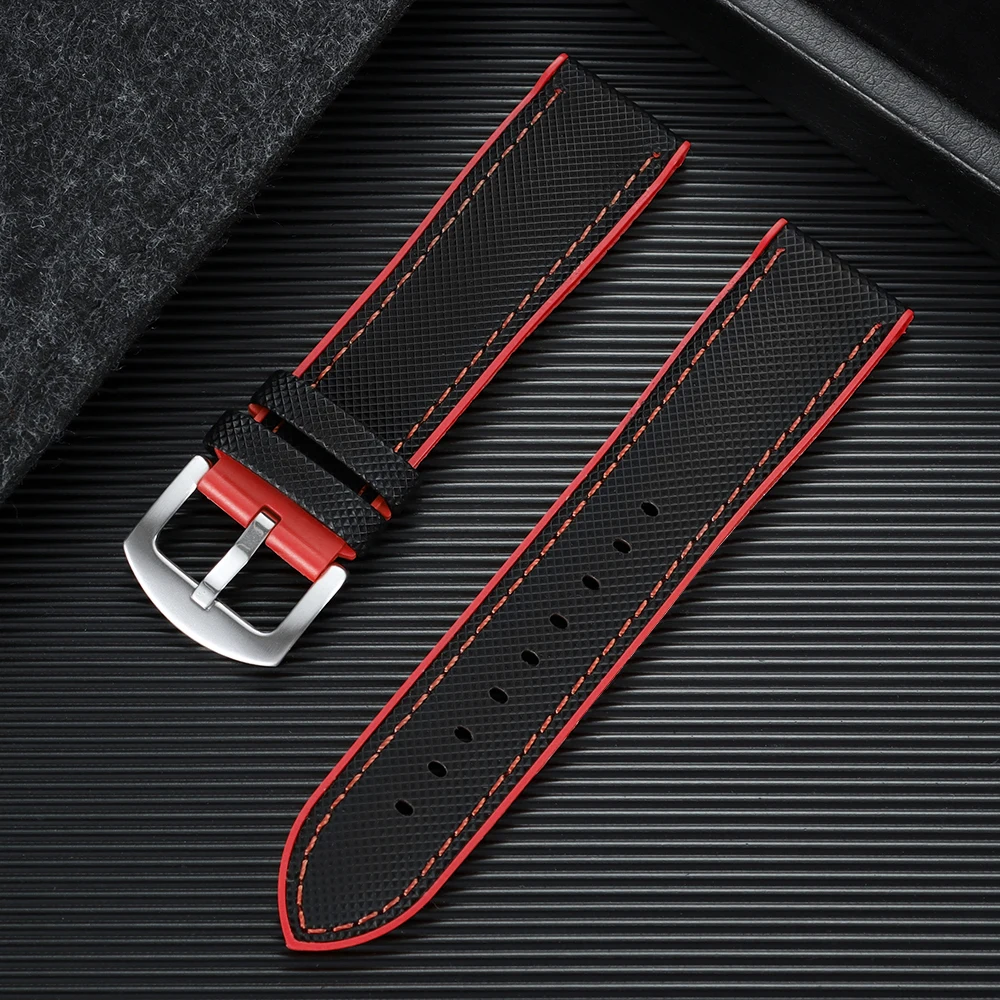 18mm 19mm 20mm 21mm 22mm 24mm Nylon-Segeltuch Gummi-Hybrid Uhrenarmband Ersatz-Uhrenband Silikon Wasserdicht Herren-Armbänder