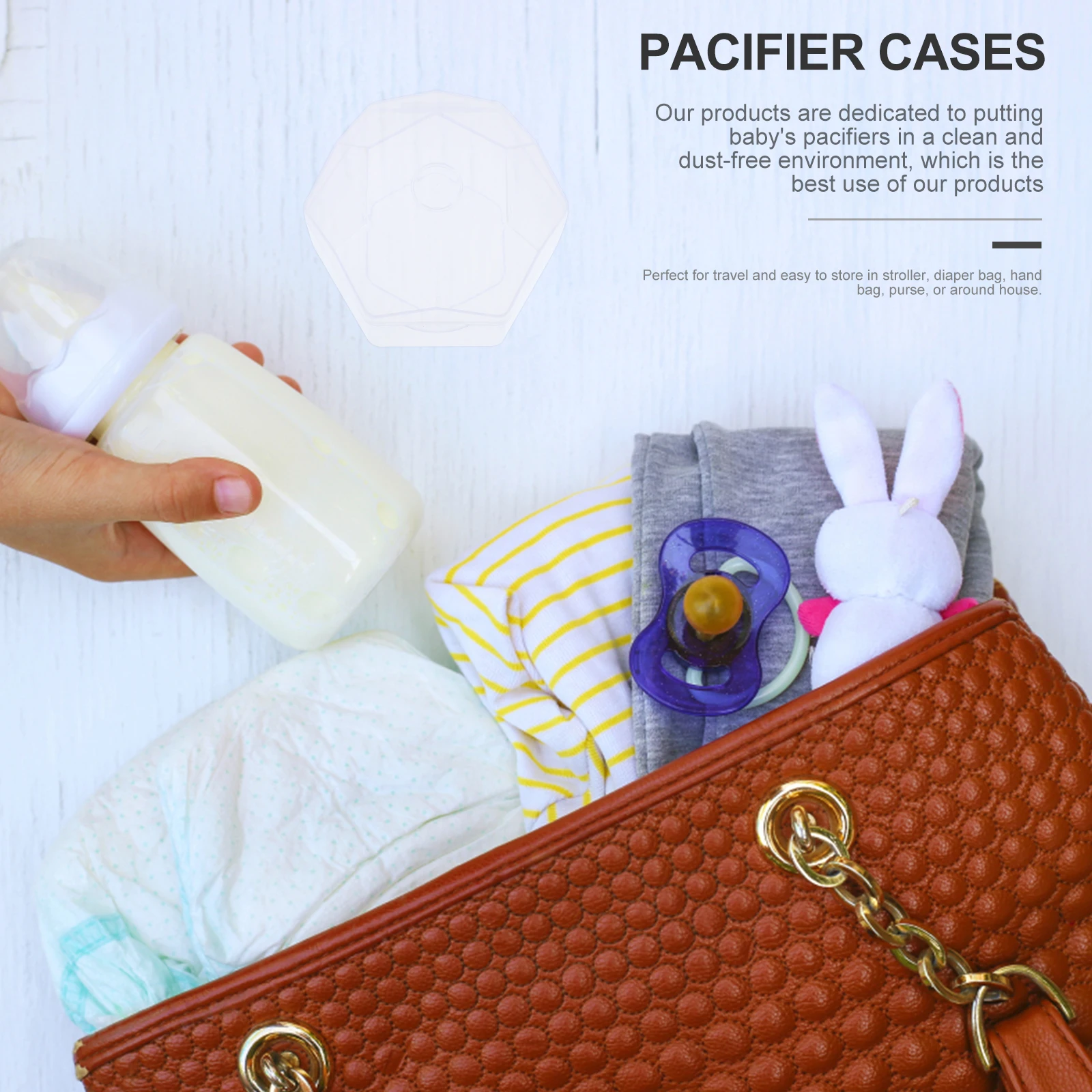 

5Pcs Pacifier Shield Case Compact Size Portable Lightweight Easy Carry Travel Stroller Diaper Bag Pacifier Cases