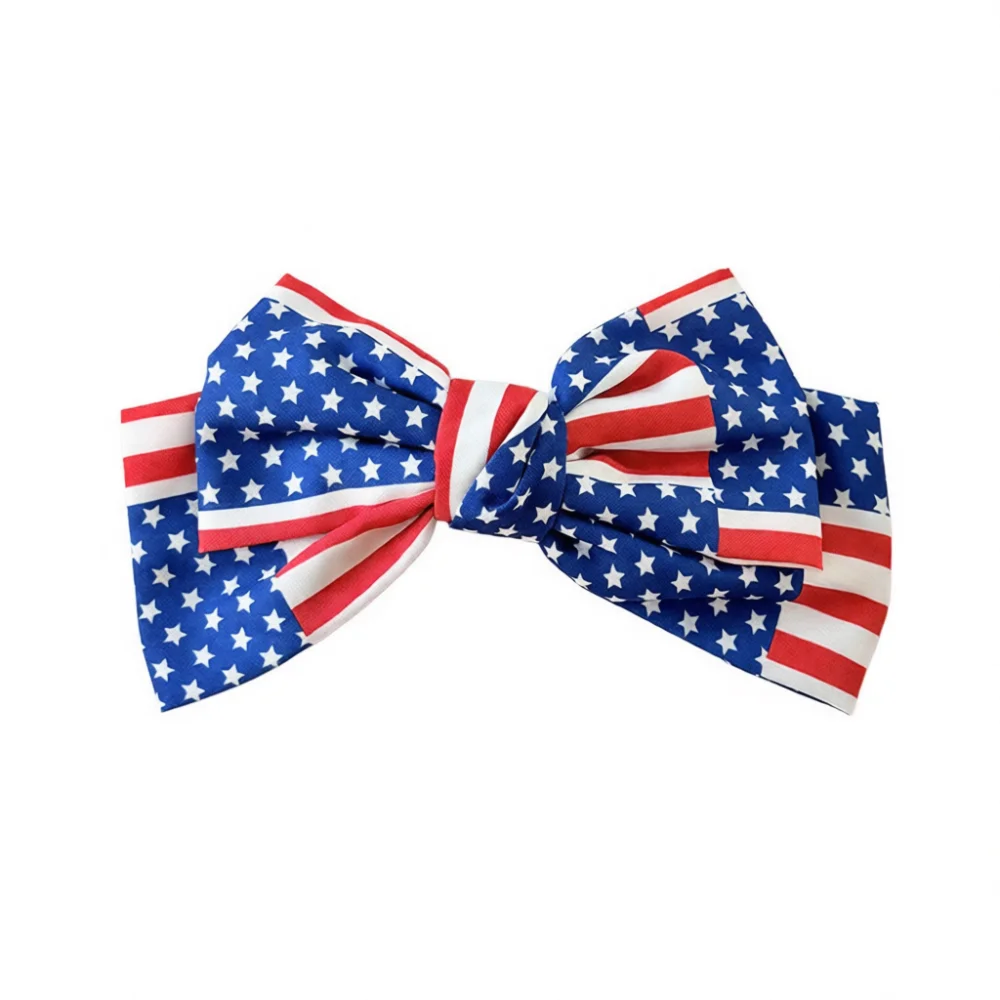 Patriotic USA Style Hair Accessories Independence Day Bowknot Headband Barrette Scrunchie Set Festival Fashion Hair Styling Item
