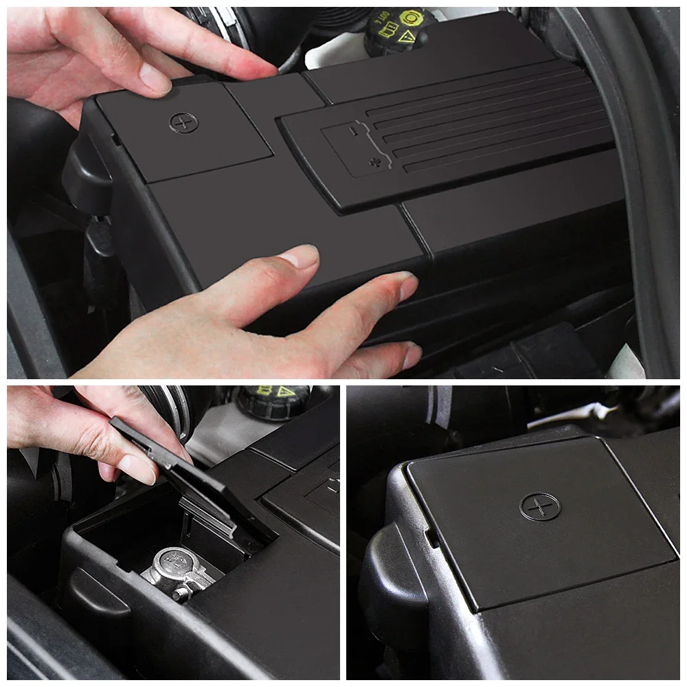 For Volkswagen VW Golf MK7 2015-2019 Car Engine Battery Protection Cap Dustproof Cover Positive Negative Anode Rustproof Shell