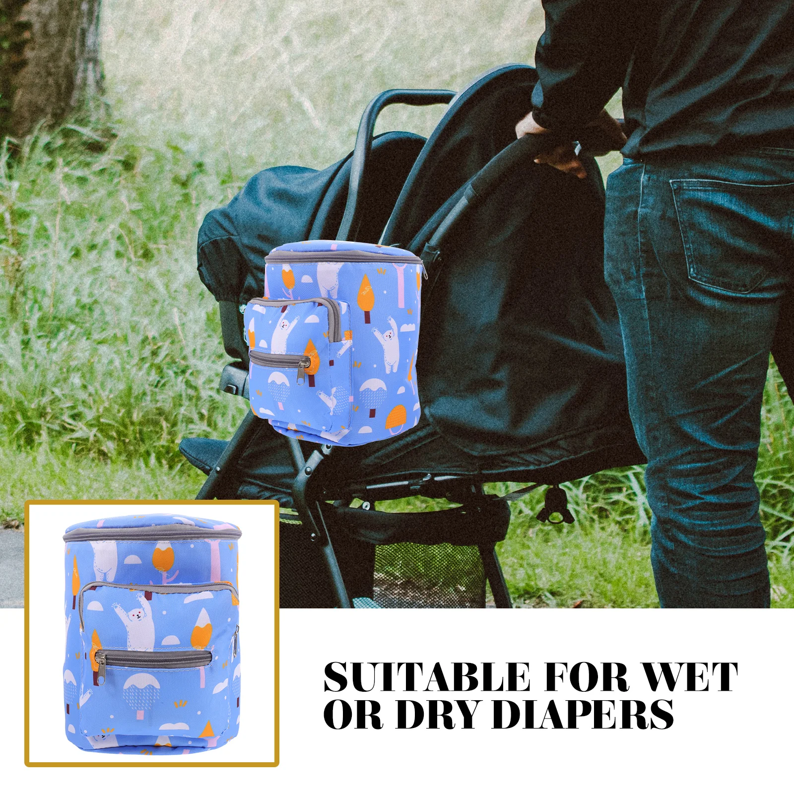 

Fashion Diaper Bag Strong Rope Smooth Zipper Bottles Nursery Storage Pouch Infant Essentials Travel ganizer Mother Gift