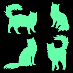 Cartoon Animal Cat Stickers Glow in the Dark Switch Decoration Decal Phone Furniture Laptop Motorcycle Bicycle Car Decor Sticker