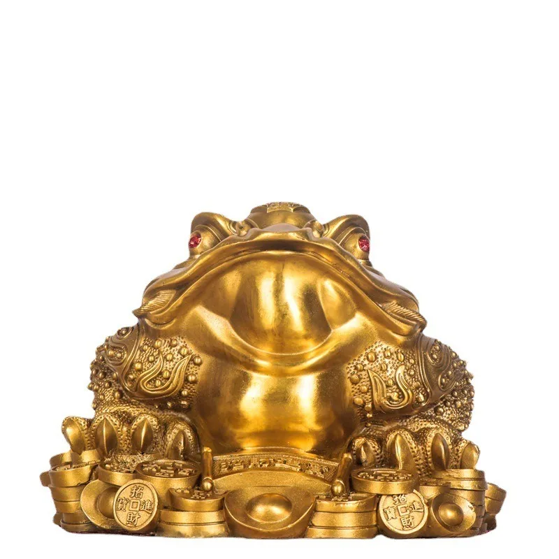 Brass golden toad ornament, ingot golden cicada three legs, toad store opening gift crafts