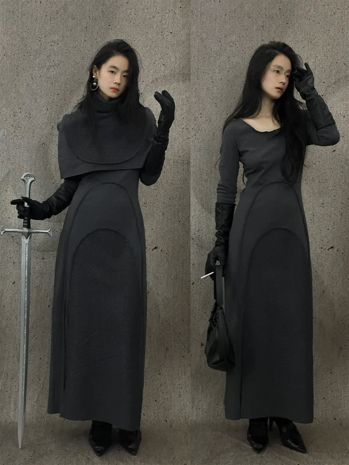 

uowang ii вязаный плащ в стиле пэчворк Dr, весенне-осенний женский комплект Faion, студенческий orm, рабочий наряд, серия