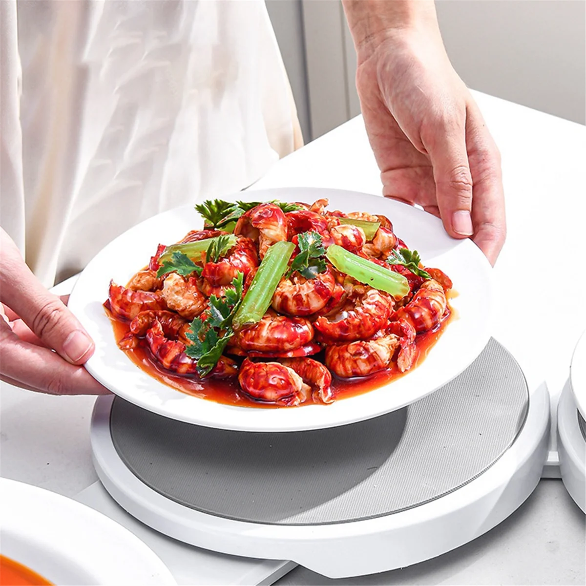 Vassoio da portata girevole da tavolo portatile espandibile Lazy Susans Revolution per tavolo da pranzo da cucina con supporto 6