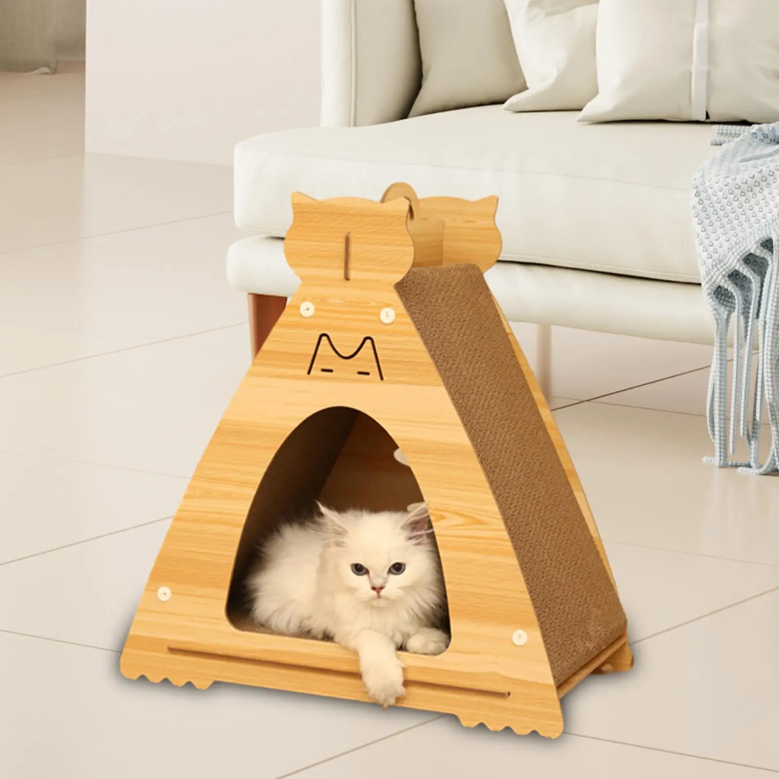 Cat Scratcher House Hideout Kitten Scratching Board for Cat Birthday Pet Toy