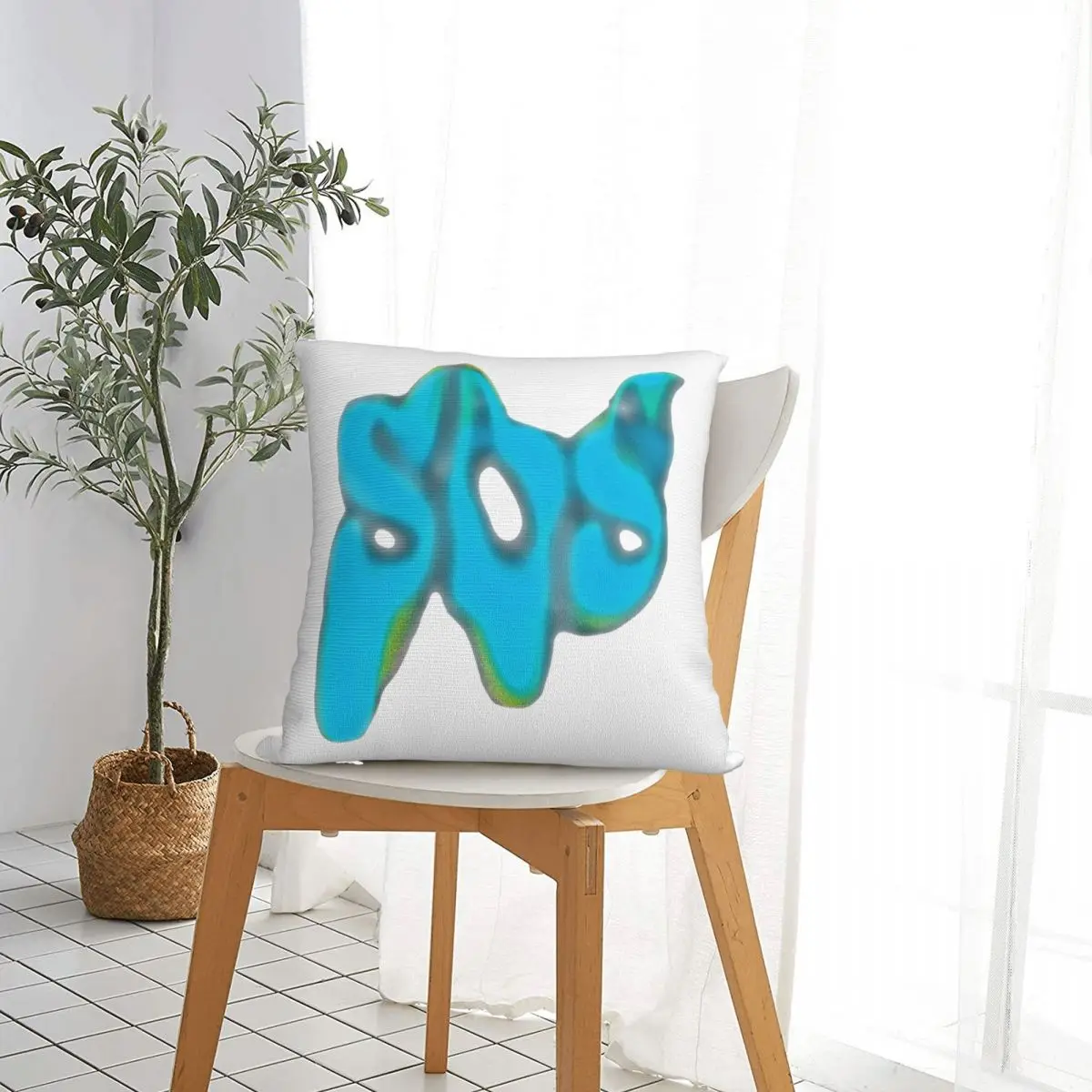 SOS Vintage 90s Harajuku Streetwear Square Pillow Case SZA Cushion Covers Funny Polyester Decorative Pillowcover for Seat