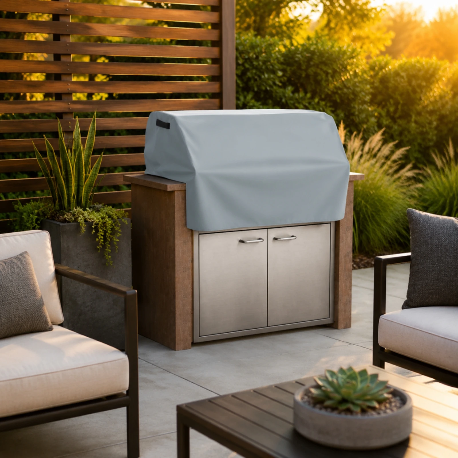 Built-in Grill Top Cover Protection Built-in Grill Cover Colorfast Resistant With Storage Bag for Patio