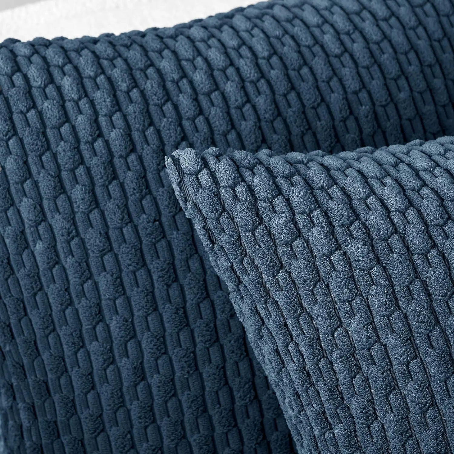 Blue Throw Pillow Covers 18x18 Inch Decor Couch Cushion Cover Farmhouse Soft Corduroy Boho Home Decors for Bed Sofa Living Room