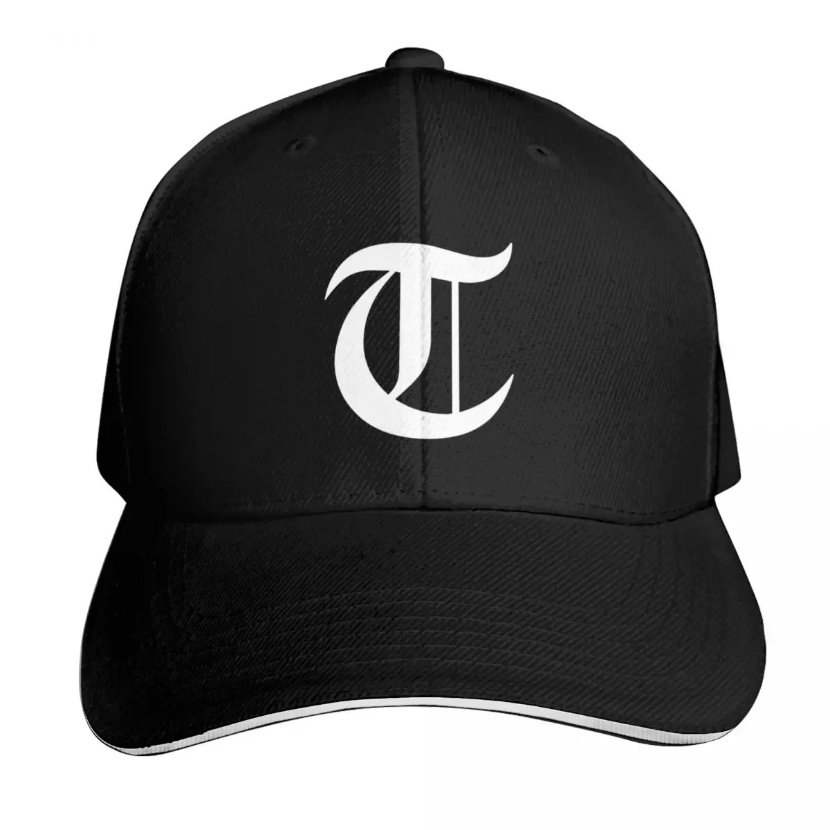 T – Old English Initial White Letter T Baseball Cap Curved Brim Classic Fit Low Profile Unstructured Unisex for Men Women