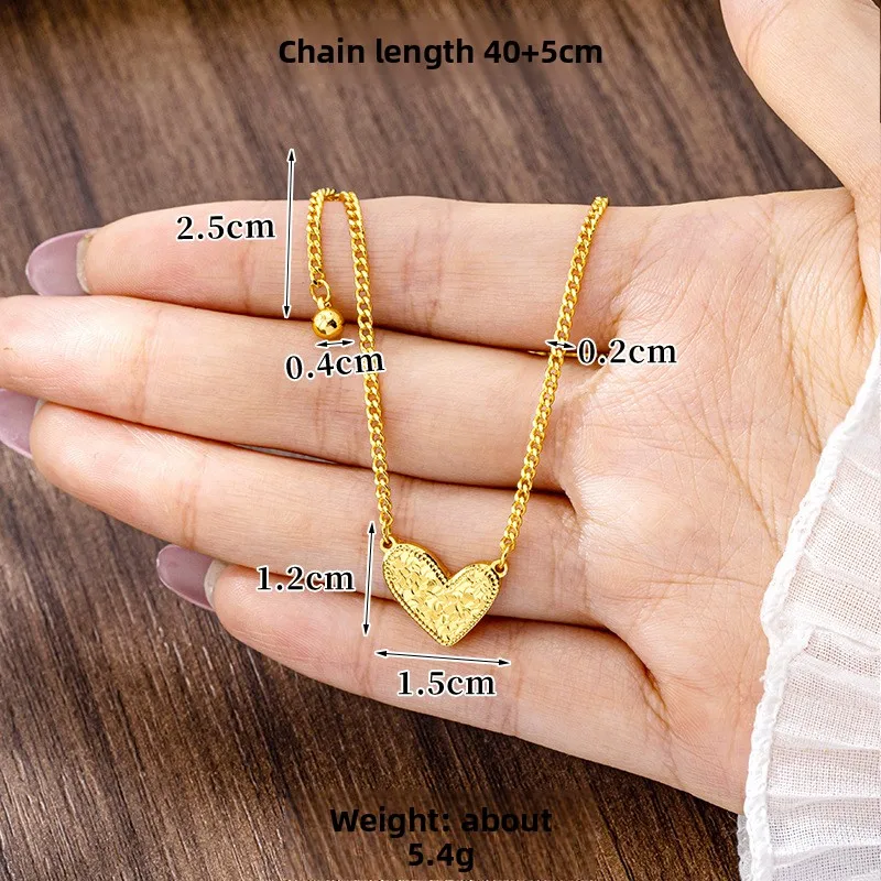Original Design Shiny Gold Plated Hammered Necklaces for Women 6 Styles Gourd Heart Tassel Same as Gold Store Ideal Gift for Bir