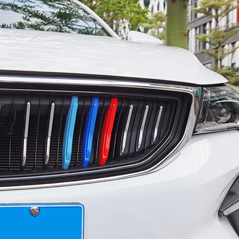 For Geely Emgrand 2021 2022 2023 2024 Tri color grille Decorative frame stickers Automotive exterior modification
