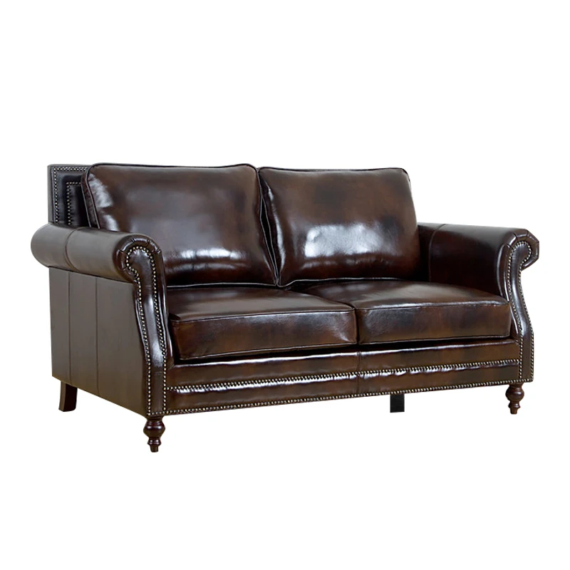 High End Genuine Cowhide Leather Sofa Classical Chesterfield Living Room Sofa Set Hotel Bar Office Building Furniture Couch