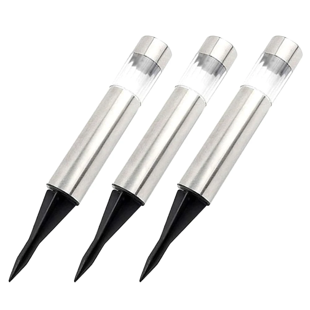 

3pcs Solar Led Lawn Stainless Steel Torch Pathway Lamp Outdoor Waterproof Garden Light Landscape Light For Yard Deck Pool Party