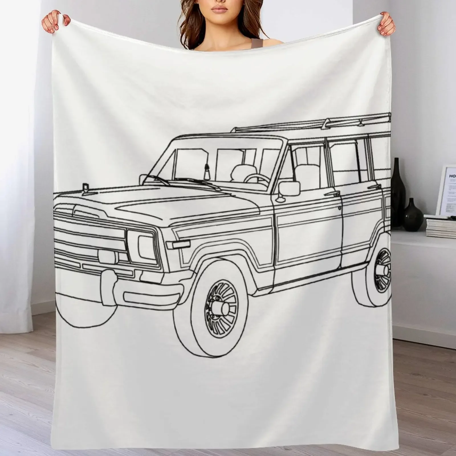 

Grand Wagoneer (SJ) Line Art Throw Blanket Kid'S Winter beds Stuffeds Blankets