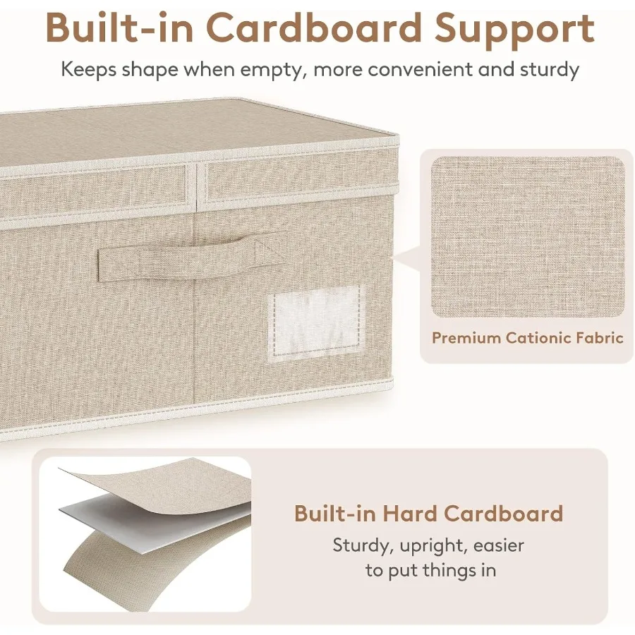 뚜껑이 있는 중간 크기 보관함 손잡이가 있는 패브릭 접이식 보관함 Drative Closet Organizer Stackable Cube Baskets Contai