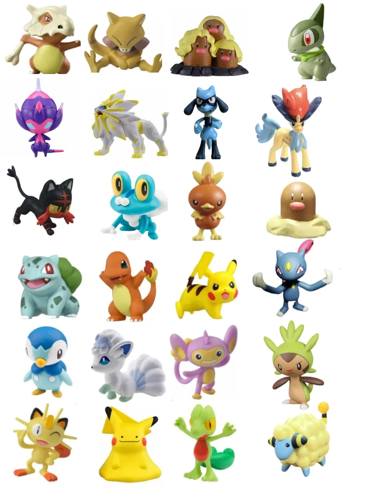TOMY WCT Super Niedliche Pokemon-Figuren Kawaii Pikachu Piplup Vulpix Meowth Cubone Marshadow Axew Keldeo Mini 4cm Spielzeuge – Detail 1