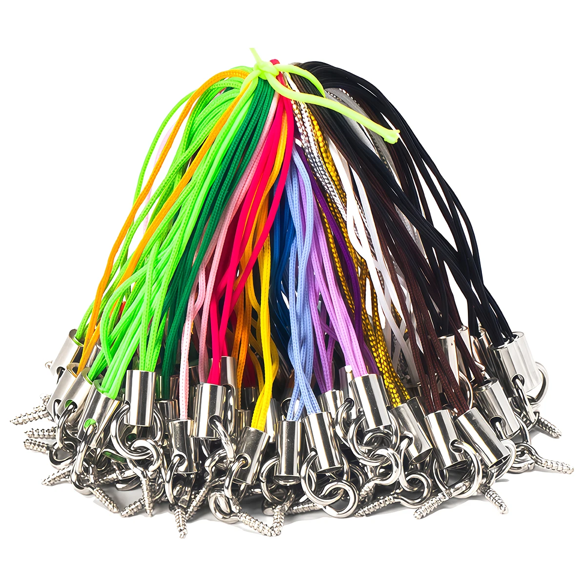 30/50/100 Stück bunte Lanyard-Lariat-Kordel mit Ösenstiften und Schrauben für Anhänger, Charms, Spielzeug, Schlüsselanhänger, Handy-Schlüsselring-Zubehör – Detail 3