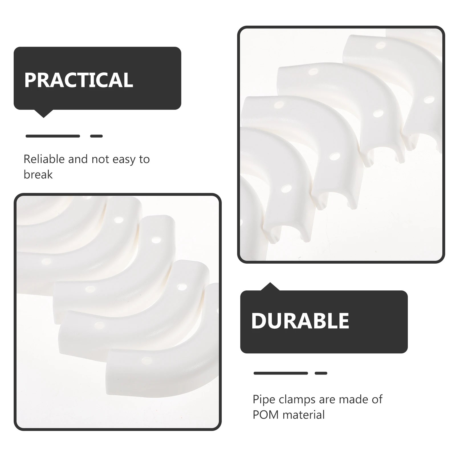 

6pcs Pipe Bend Clamps 90 Degree Bracket For 3/8 Inch Pe Tubing Conduit Fitting Mounting Clips Pom Material Tubing Elbow Support