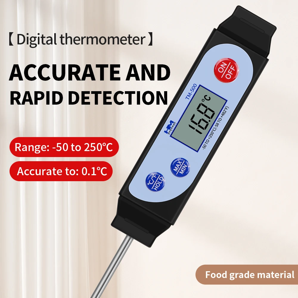 

HM Digital Thermometer LCD Screen Food Grade Probes Quick Temperature Measurement Electronic Food Water Oil thermometer