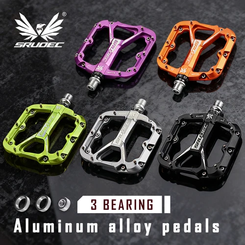 Pedales de bicicleta KRSEC de 3 rodamientos CNC ultraligeros BMX MTB pedales de bicicleta de carretera piezas de ciclismo de aleación de aluminio antideslizantes