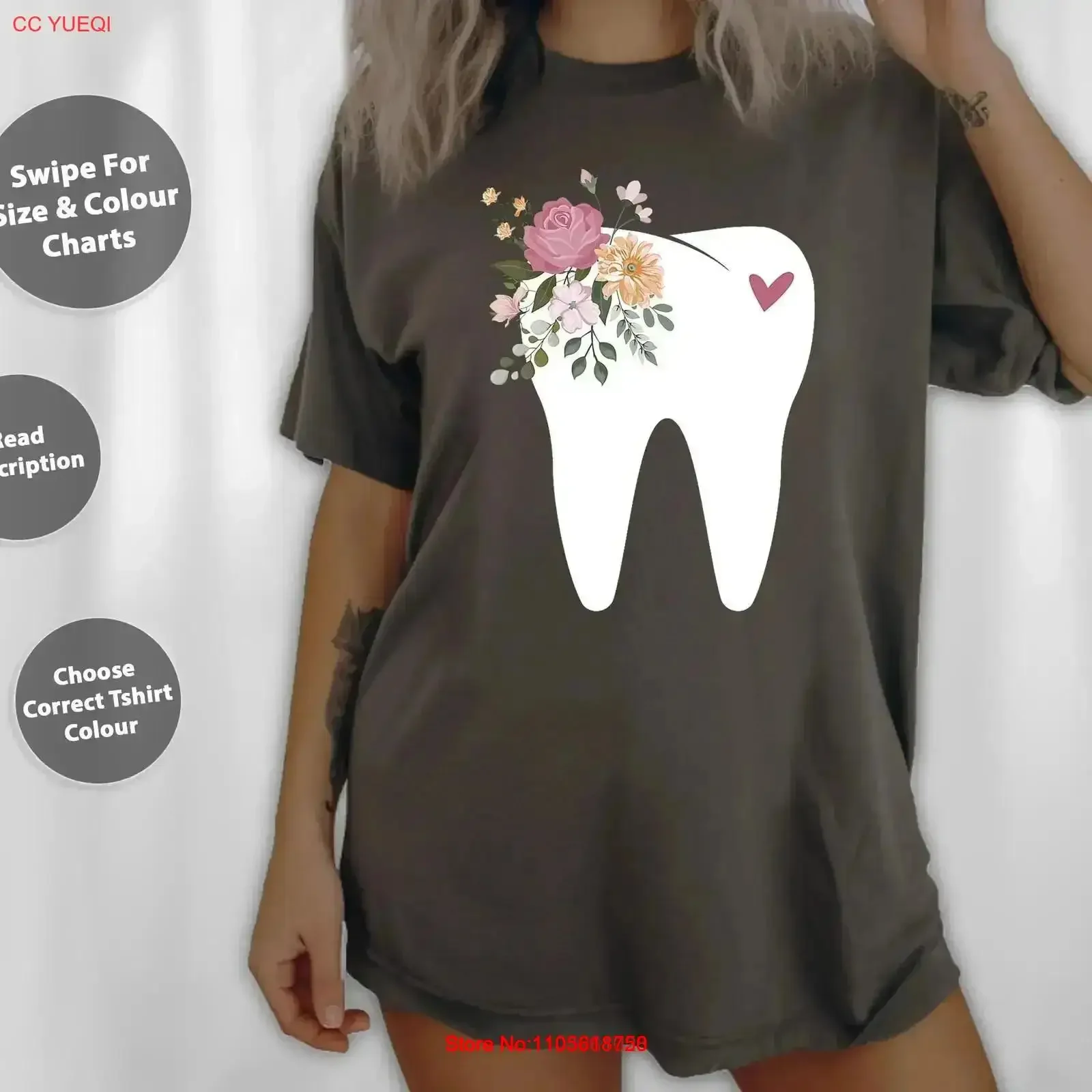 Dentist Dental Assistant Oral Hygienist Tooth Flower T Shirt SweaT Tote Bag 136324 vintage Washed Slightly designer clothes
