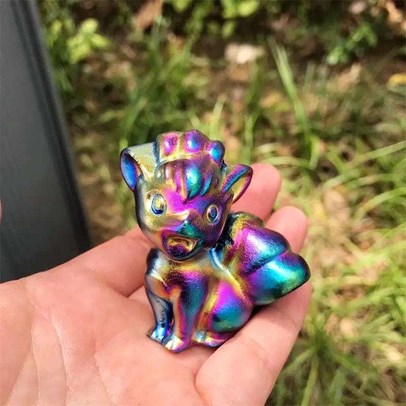 5.5CM Natural Aura Quartz Cute Cartoon Animal Crystal Carving Home Decoration Children Birthday Gift 1PCS