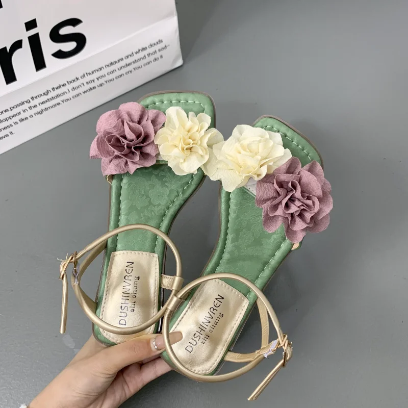 

Vintage Flowers Wedge Heel Sandals Women Summer Beach Non Slip Platform Sandals Woman Ankle Srtrap Thick Bottom Sandalias Mujer