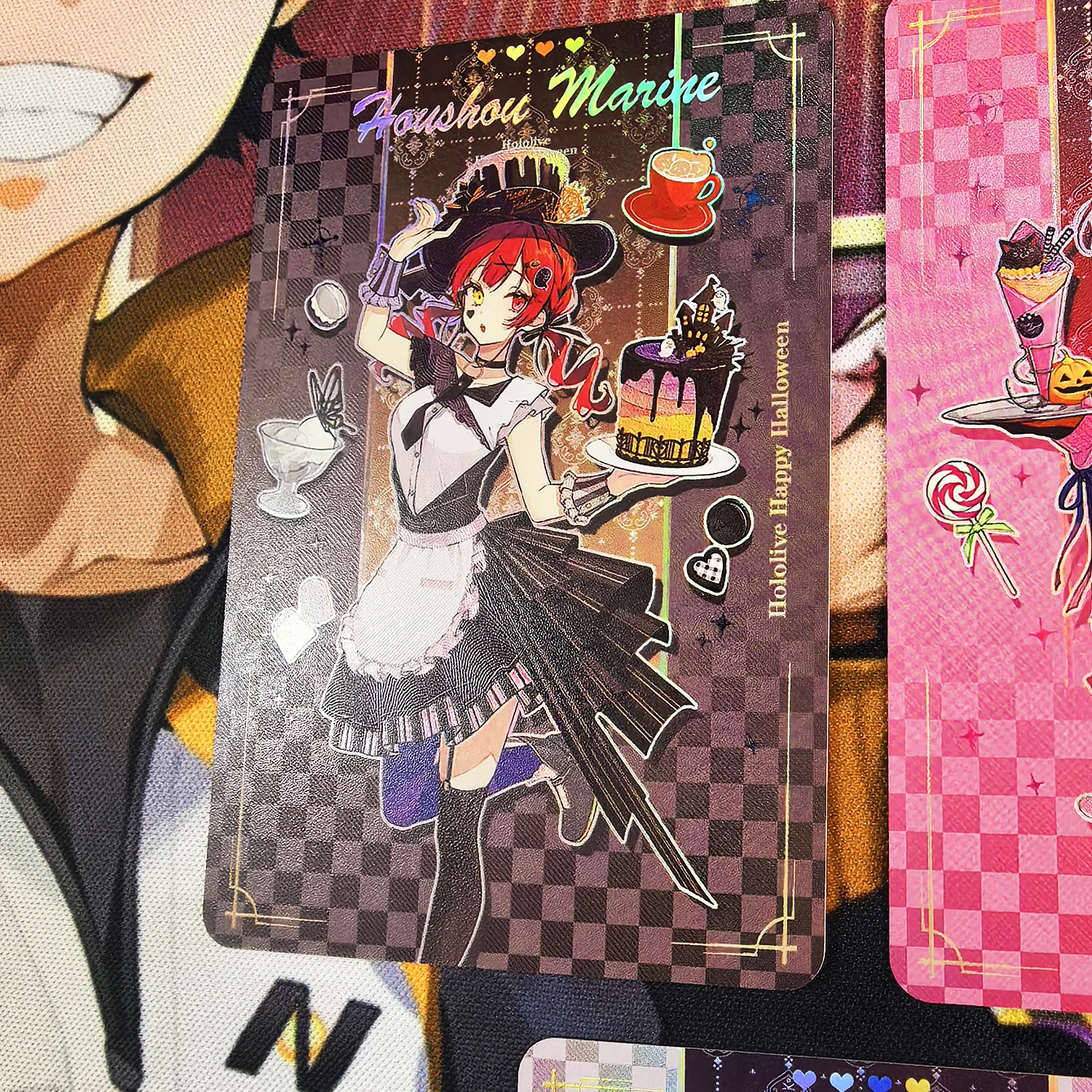 3 pz/set Fai Da Te Self Made Dea Storia Hololive Collezione di Halloween Carta Rifrazione Colore Flash Anime Carta Regalo Giocattolo