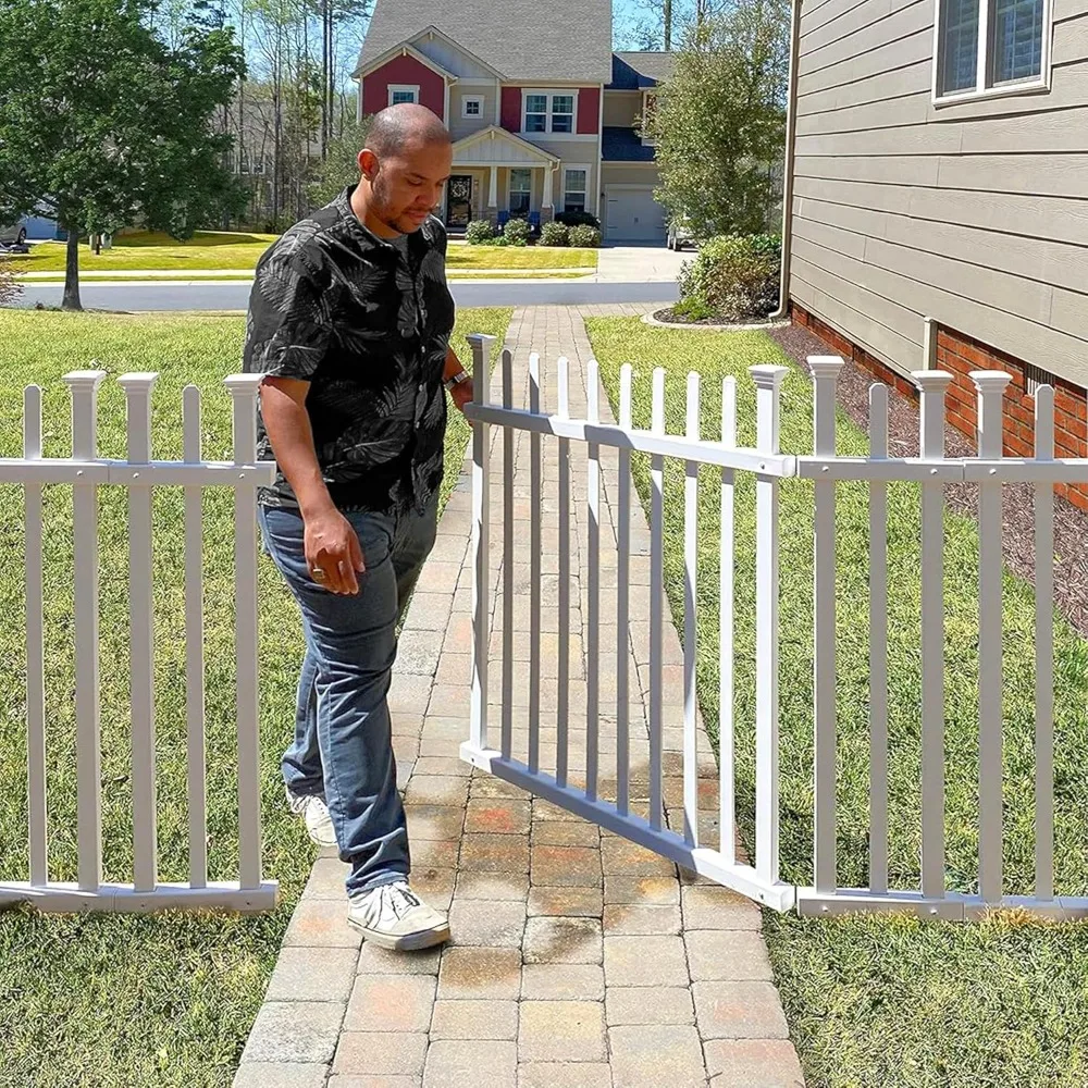 

Комплект ворот для дворового забора из белого винила Burbank с фурнитурой, высота 3,5 фута x шириной 5 футов, установка без копания