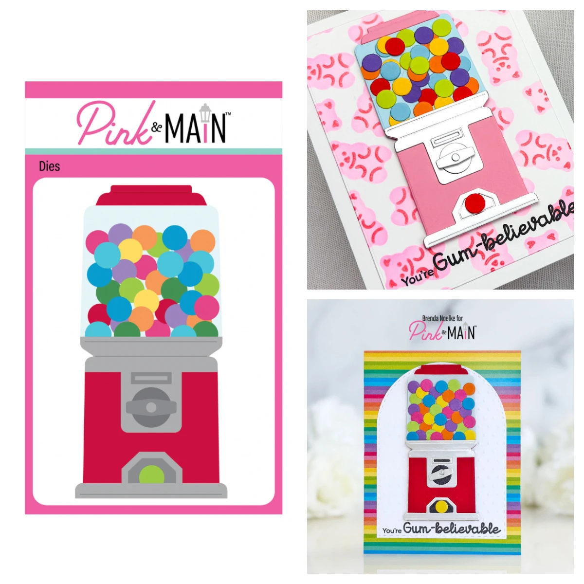 

Pink Main Gumball Machine Gummy Bear Stencils Metal Cutting Dies Stamps DIY Handmade Scrapbook Photo Album Diary April 2026 New