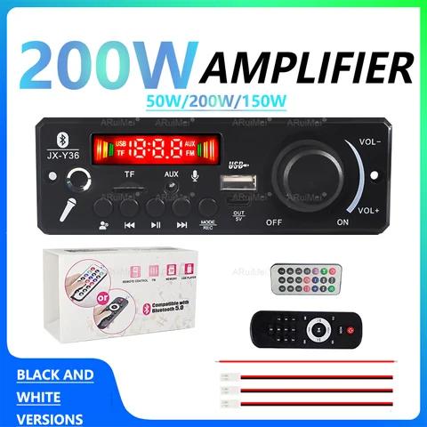 200W 앰프 블루투스 5.3 MP3 WMA APE 디코더 보드 12V 100W 50W 핸즈프리 차량용 오디오 마이크 USB TF FM DIY 음악 플레이어