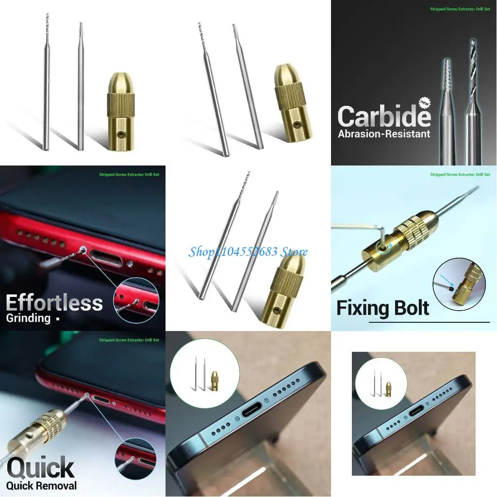 

Y6GD Delicate Carbides Drill Set With Double Extractors Electronics Repair Tool For Stripped Screw Extraction