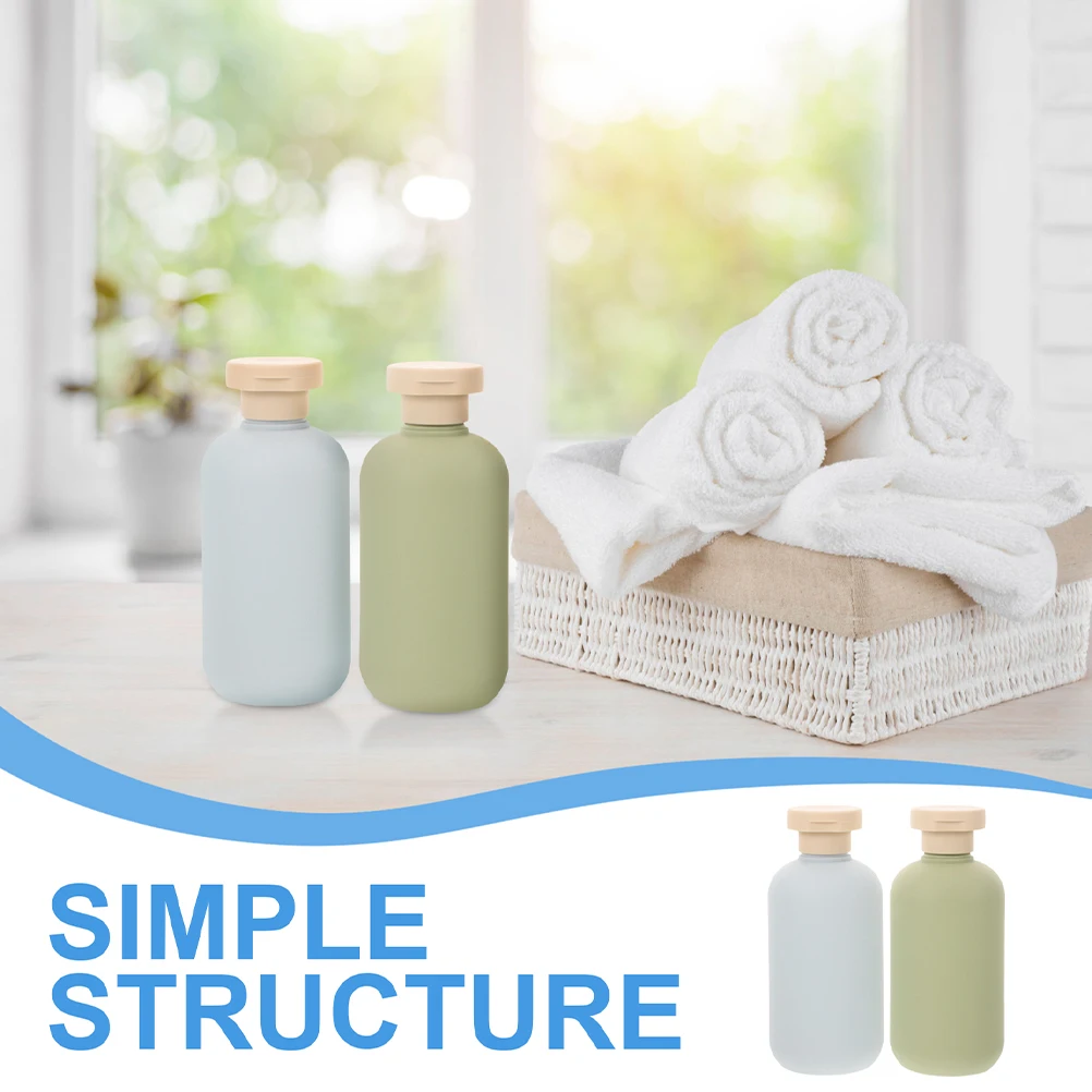 

2pcs Cream Dispenser Leakproof Refillable Travel Size Squeeze Bottles Flip Cap Jars Body Butter for Skincare