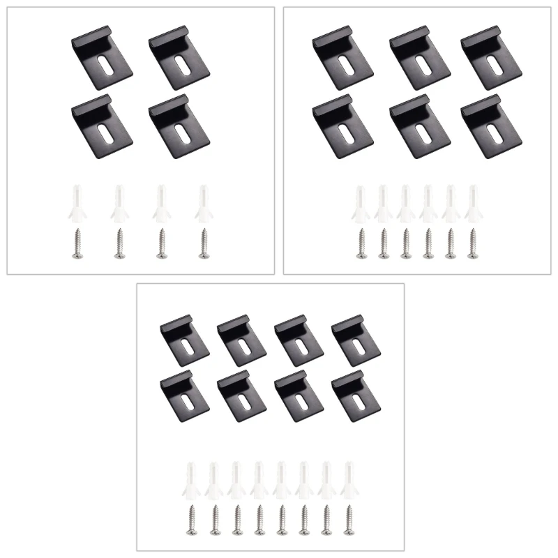 Skidproof Glass Mounting Set Simple Glass Wall Mounting Solution Glass Clamps Secure Installation for Bathroom Glass