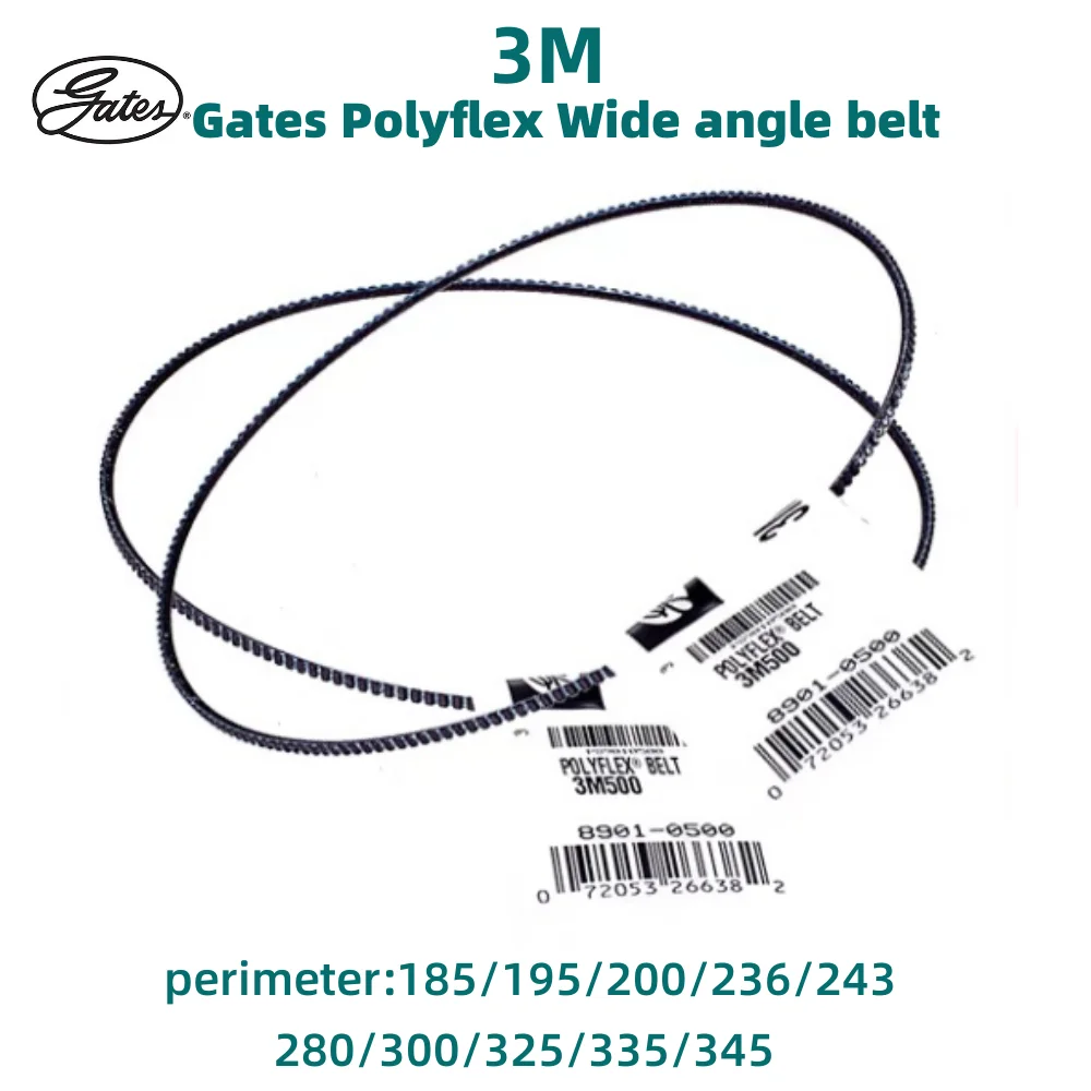 

1pcs 3M Gates Polyflex Wide angle belt 3M-185 195 200 236 243 280 300 325 335 345 Suitable For Mechanical Equipment