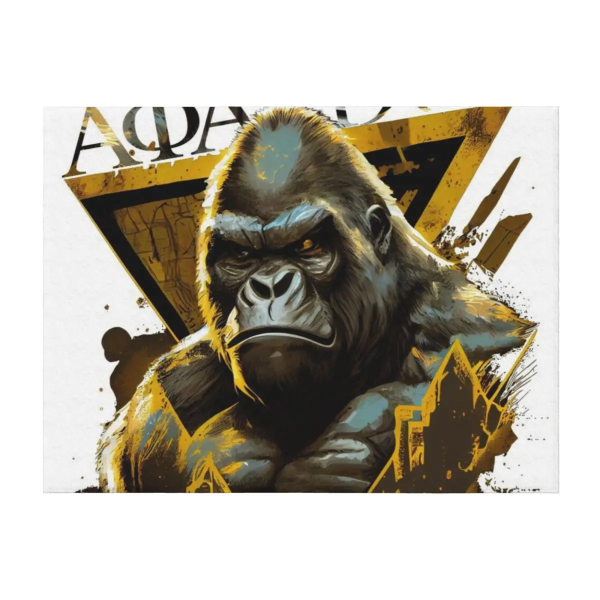 

Alpha Phi Alpha - Abstract Gorilla Throw Blanket Picnic for sofa Summer Flannel Fabric Blankets