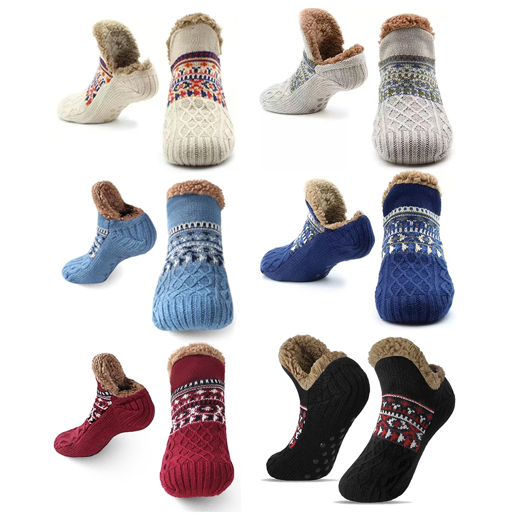 Thickened Winter Floor Socks Woven Thermal Warm Fuzzy Floor Socks Women Carpet Home Plus Socks Sleep Socks Slippers Boat Socks