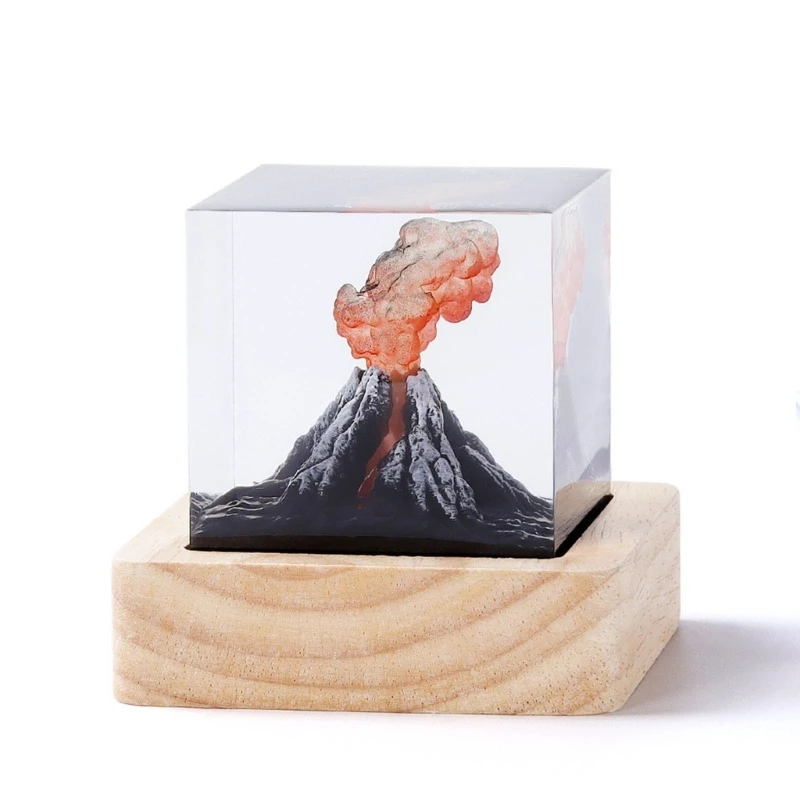 Striking Sculpture Volcano Eruptions Night Light Impressive Detailing Eruptions Sculpture Night Lamp Home Decors